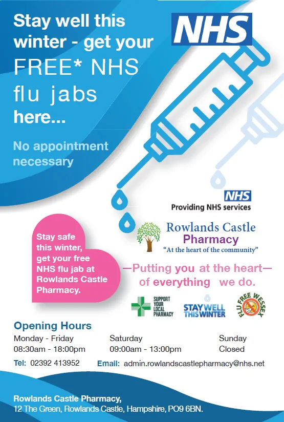 Rowlands Castle Pharmacy advertisement 2026