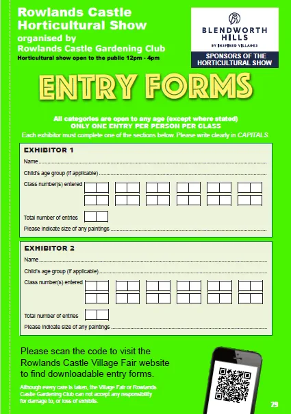Horticultural show entry deadline – 1st July 8.30pm